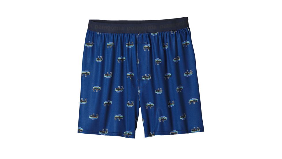 Patagonia Capilene Daily Boxers - Men's-Spirit Creature/Navy Blue -Small