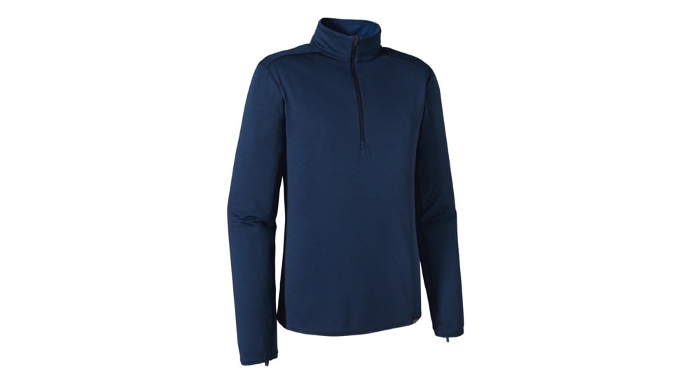 Patagonia Capilene Midweight Zip-Neck - Mens-Navy Blue/Channel Blue-Medium