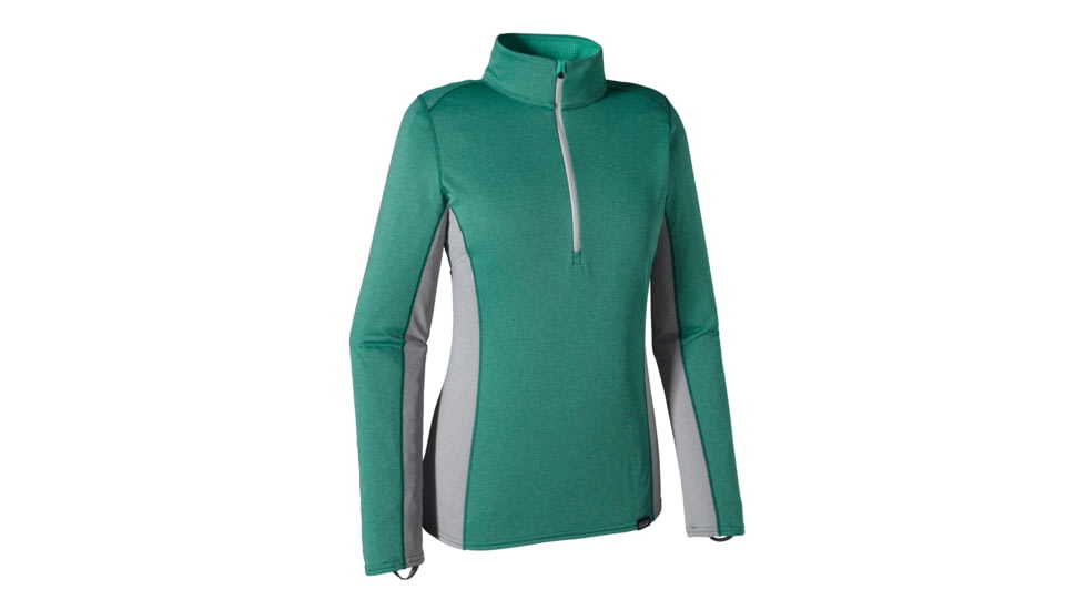 Patagonia Capilene Midweight Zip-Neck - Womens-Arbor Green/Aqua Stone-Medium