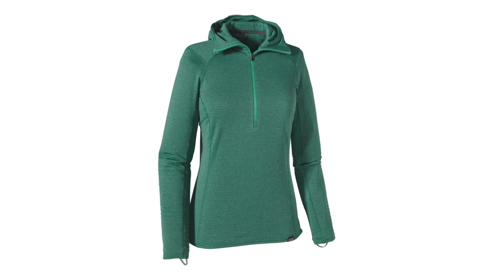 Patagonia Capilene Thermal Weight Zip-Neck Hoody - Womens-Arbor Green/Aqua Stone-Large