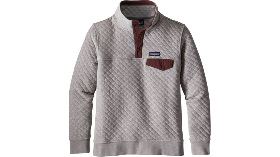 Patagonia Cotton Quilt Snap-T Pullover - Women's-Drifter Grey/Dark Ruby-Large