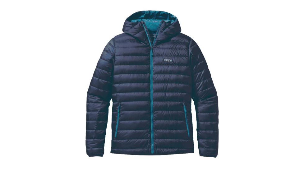 Down Sweater Full-Zip Hoody - Mens-X-Small-Navy Blue