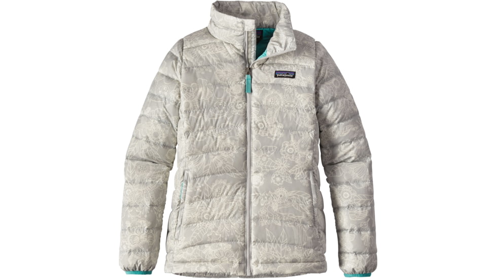 Patagonia Down Sweater Jacket - Girl's-Small-Cuddle Puddle/Tailored Grey