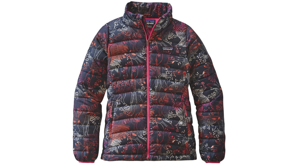 Patagonia Down Sweater Jacket - Girl's-X-Large-Forest Folklore/Magic Pink
