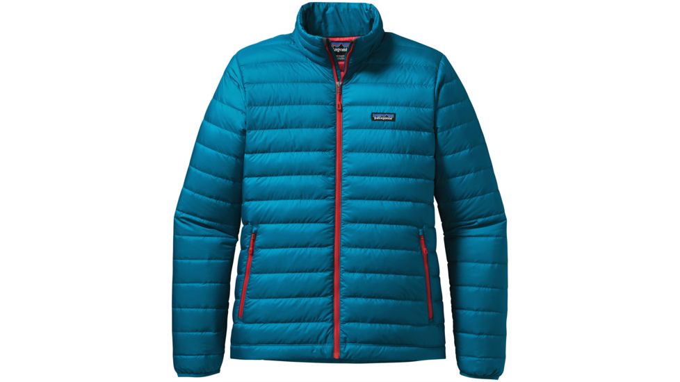 Down Sweater - Mens-X-Small-Underwater Blue/French Red