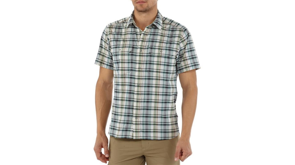 El Ray Short Sleeve Shirt - Mens-Fodder/Navy Blue-Large