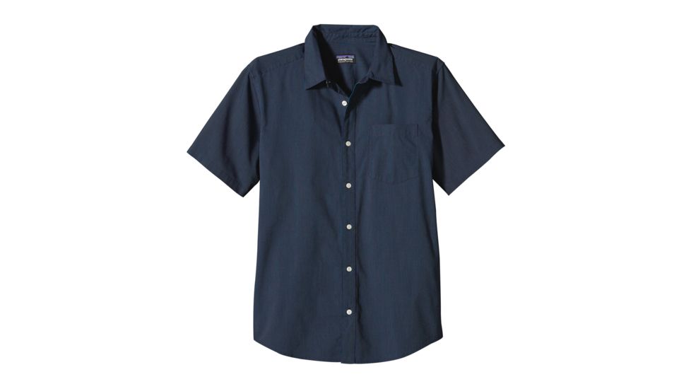 Patagonia Fezzman Short Sleeve Shirt - Men's-Fiddleback/Classic Navy-Large