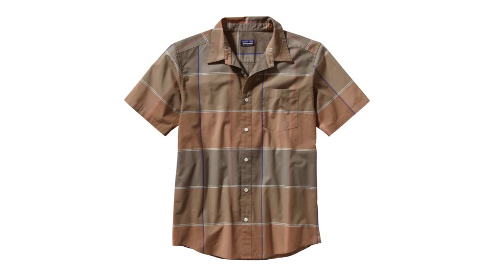 Patagonia Fezzman Short Sleeve Shirt - Mens-Oso Flaco/Sepia Brown-X-Large