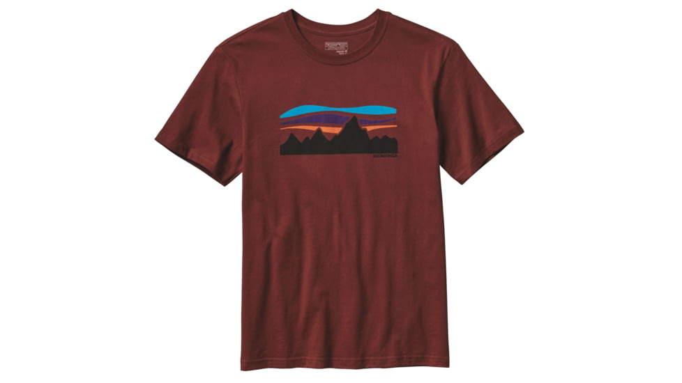 Patagonia Fitz Roy Banner Cotton T-Shirt - Men's -Cinder Red-Small