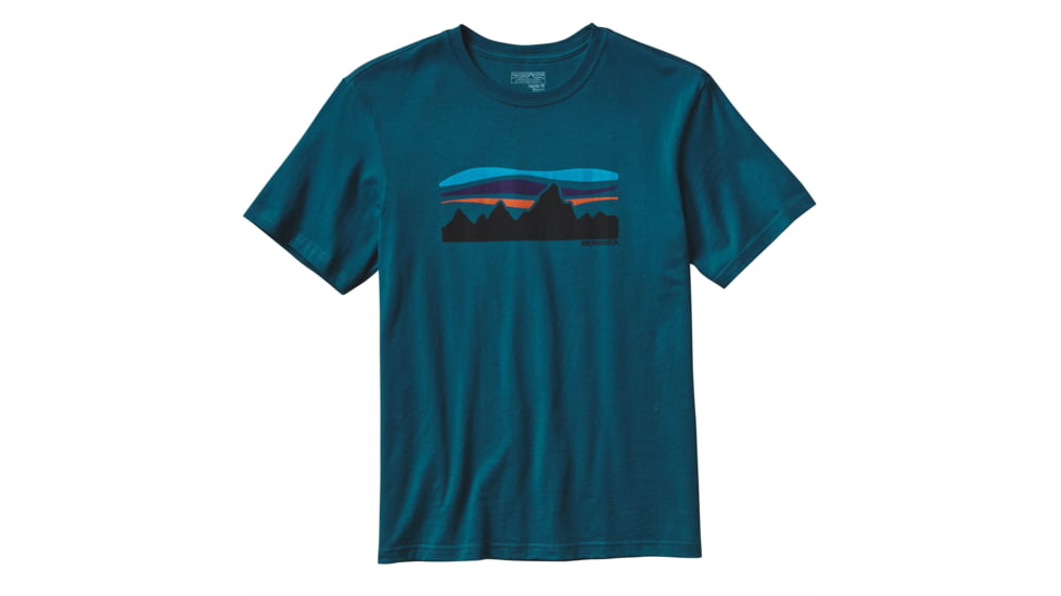 Patagonia Fitz Roy Banner Cotton T-Shirt - Men's -Deep Sea Blue-X-Small