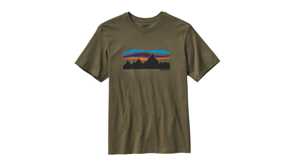 Patagonia Fitz Roy Banner Cotton T-Shirt - Men's -Fatigue Green-X-Large
