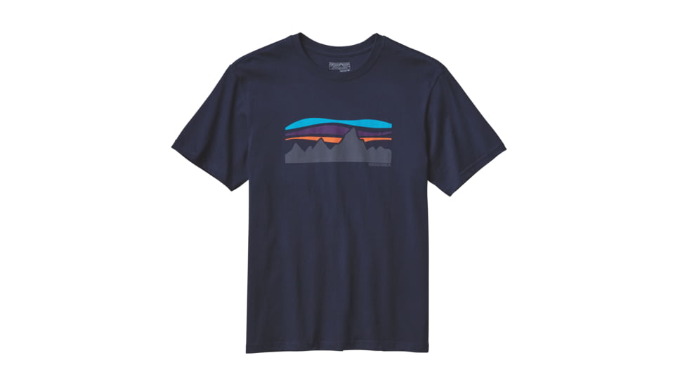 Patagonia Fitz Roy Banner Cotton T-Shirt - Men's -Navy Blue-XX-Large