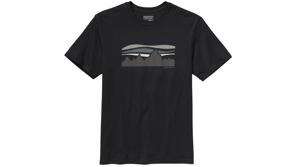Fitz Roy Banner Cotton T-Shirt - Mens -Black-X-Small