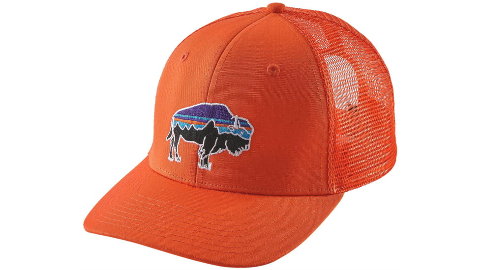 Patagonia Fitz Roy Bison Trucker Hat - Men's-Campfire Orange