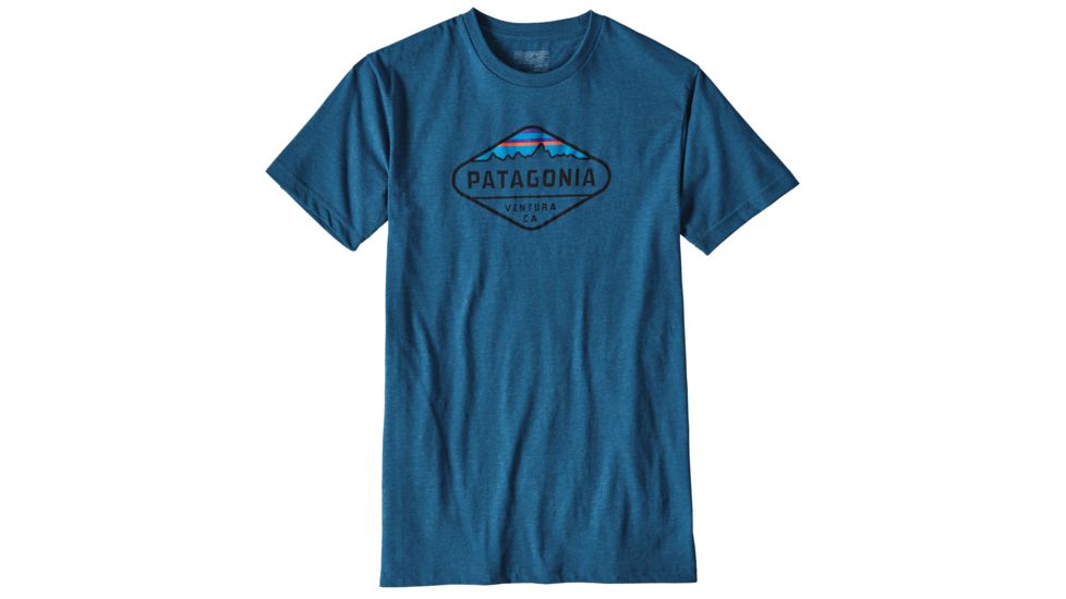Patagonia Fitz Roy Crest Cotton/Poly T-Shirt - Men's-Big Sur Blue-Large