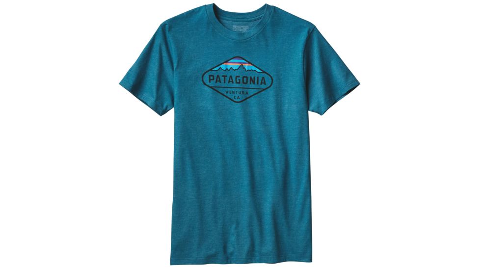 Patagonia Fitz Roy Crest Cotton/Poly T-Shirt - Men's-Deep Sea Blue-Small