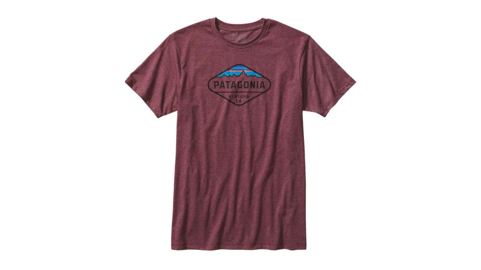 Fitz Roy Crest Cotton/Poly T-Shirt - Mens-Oxblood Red-Large