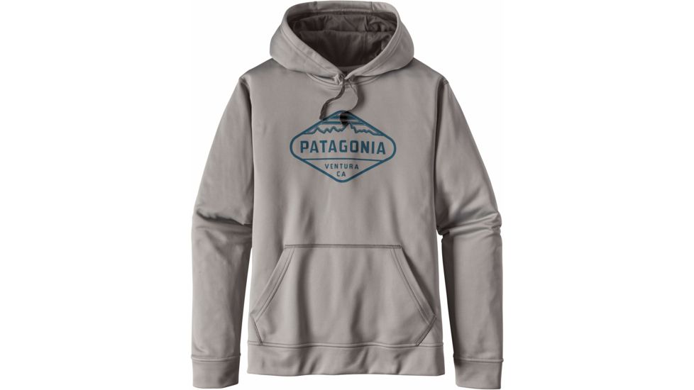 Patagonia Fitz Roy Crest Polycycle Hoody - Men's-Feather Grey/Big Sur Blue-X-Large