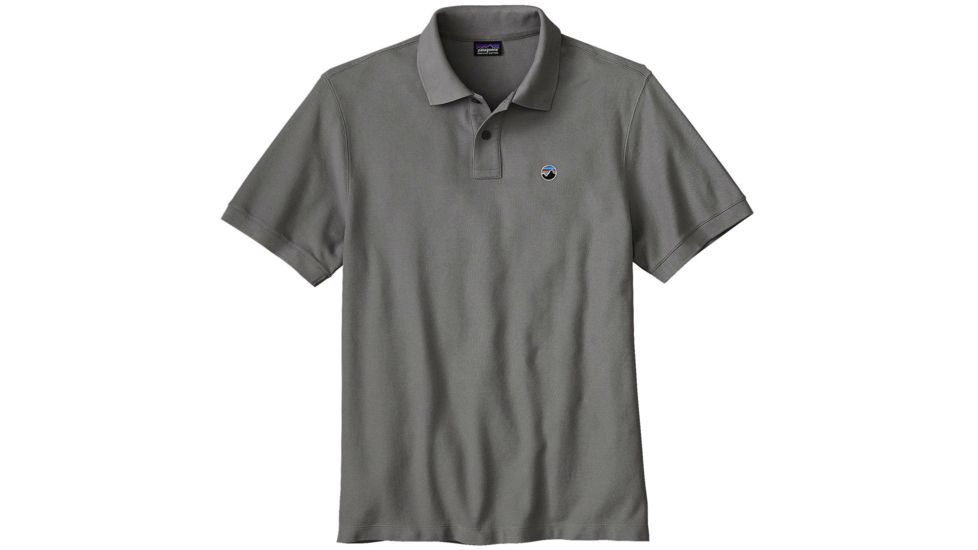 Patagonia Fitz Roy Emblem Polo - Men's -Feather Grey-Medium