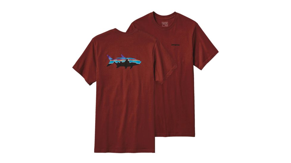 Patagonia Fitz Roy Tarpon Cotton T-Shirt - Men's-Cinder Red-X-Large