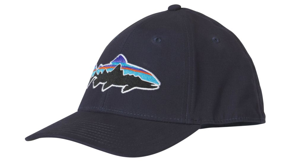 Patagonia Fitz Roy Trout Stretch Fit Hat - Men's-Navy Blue-S/M