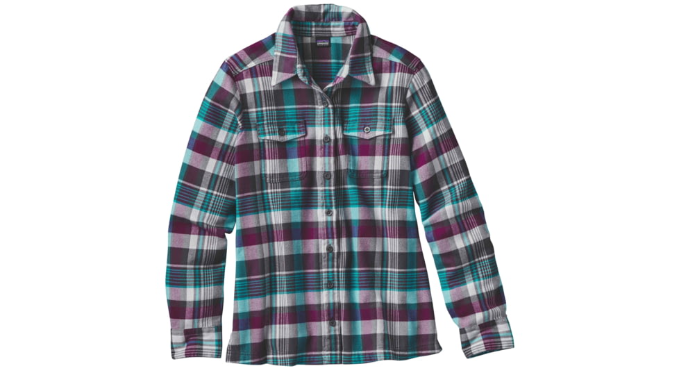 Patagonia Fjord Flannel Long Sleeve Shirt - Women's-Bay Laurel/Forge Grey-6