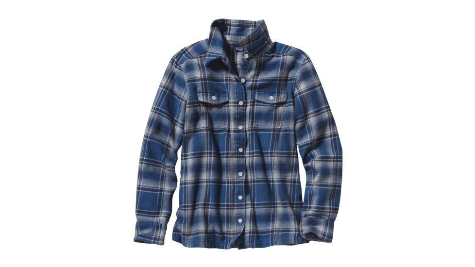 Patagonia Fjord Flannel Long Sleeve Shirt - Womens-Handicraft/Glass Blue-10