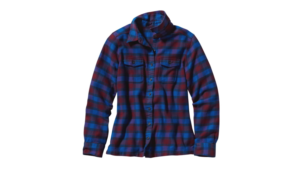 Patagonia Fjord Flannel Long Sleeve Shirt - Womens-Potter/Oxblood Red-10