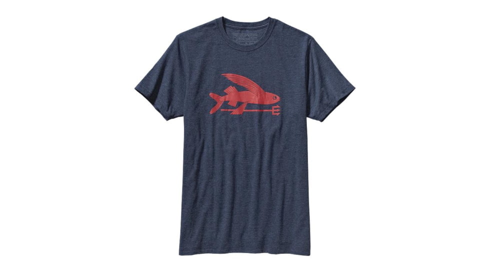 Patagonia Flying Fish T-Shirt - Mens-Navy Blue-Small