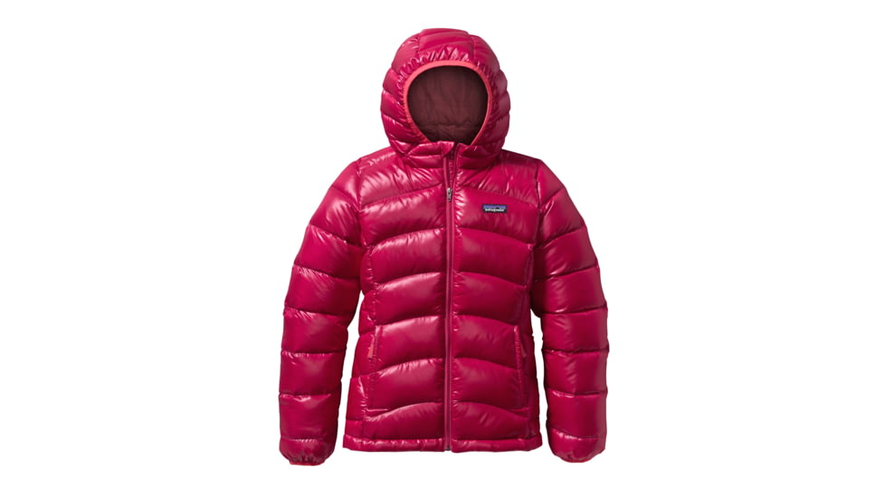 Patagonia Hi-Loft Down Sweater Hoody - Girls-Portofino Pink-Large