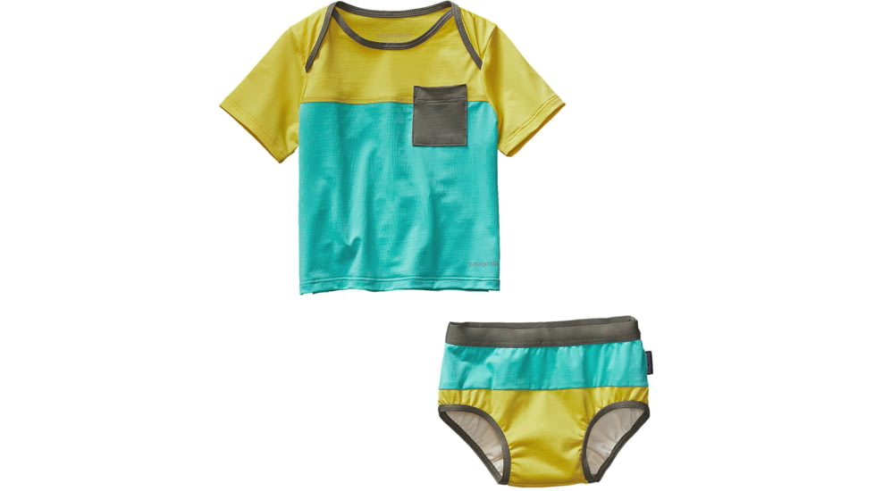 Patagonia Infant Little Sol Swim Set-Howling Turquoise-3M