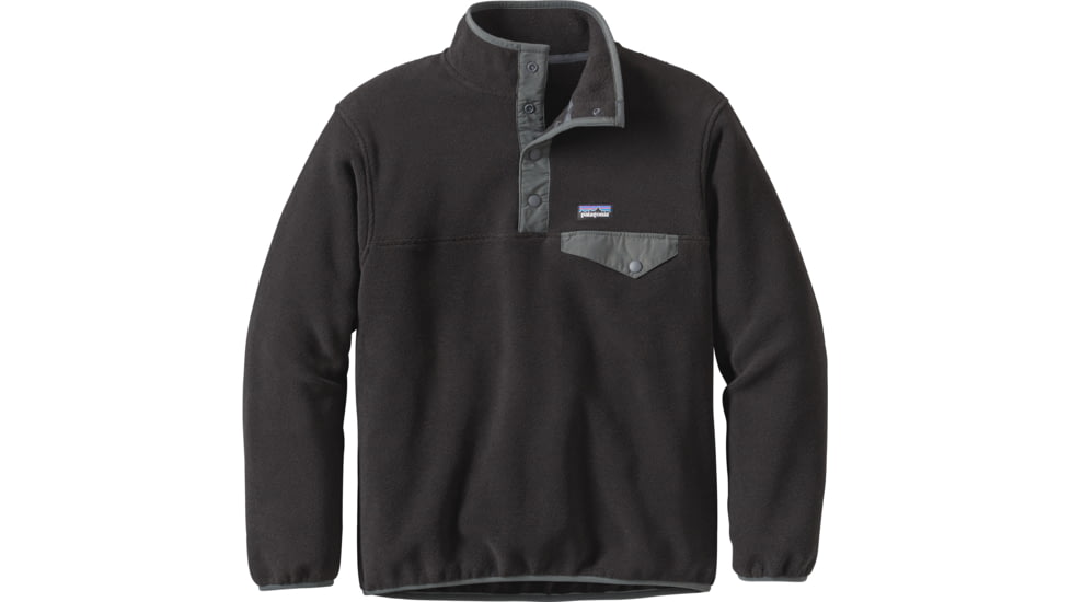Patagonia Lightweight Synchilla Snap-T Pullover - Boy's-Black-Medium