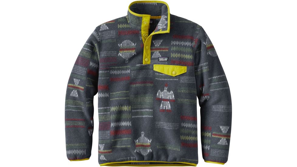 Patagonia Lightweight Synchilla Snap-T Pullover - Boy's-River Tribe/Fluid Green-Large