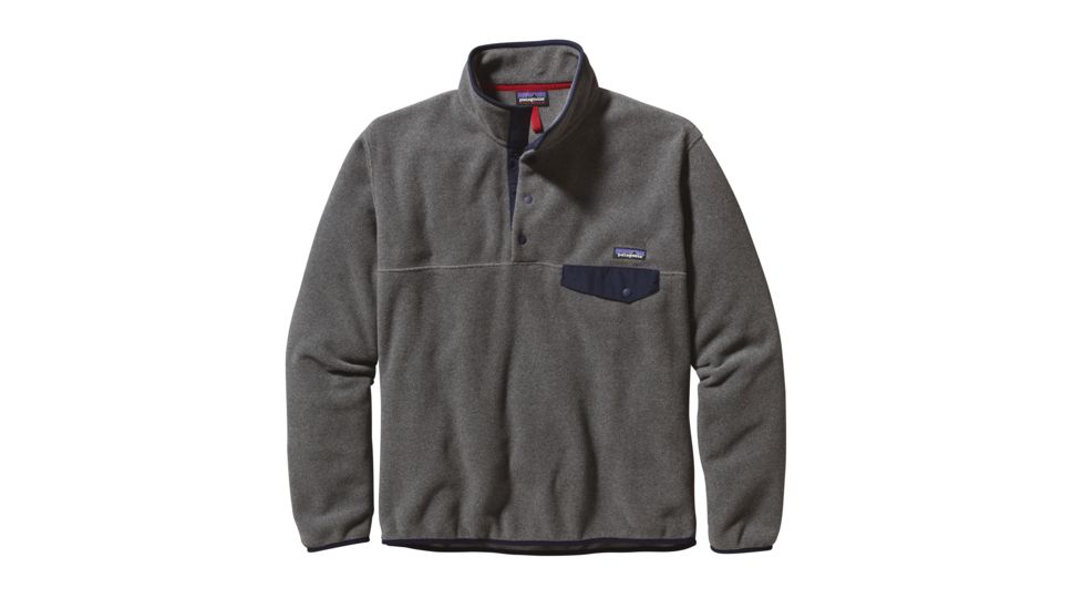 Patagonia Lightweight Synchilla Snap-T Pullover - Men's-Nickel/Navy Blue-X-Small