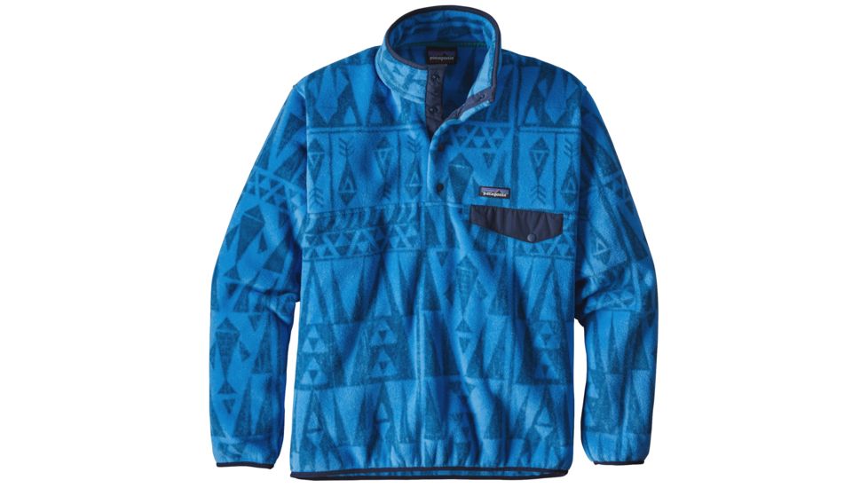 Patagonia Lightweight Synchilla Snap-T Pullover - Men's-Small-Tribal Geo Big/Radar Blue