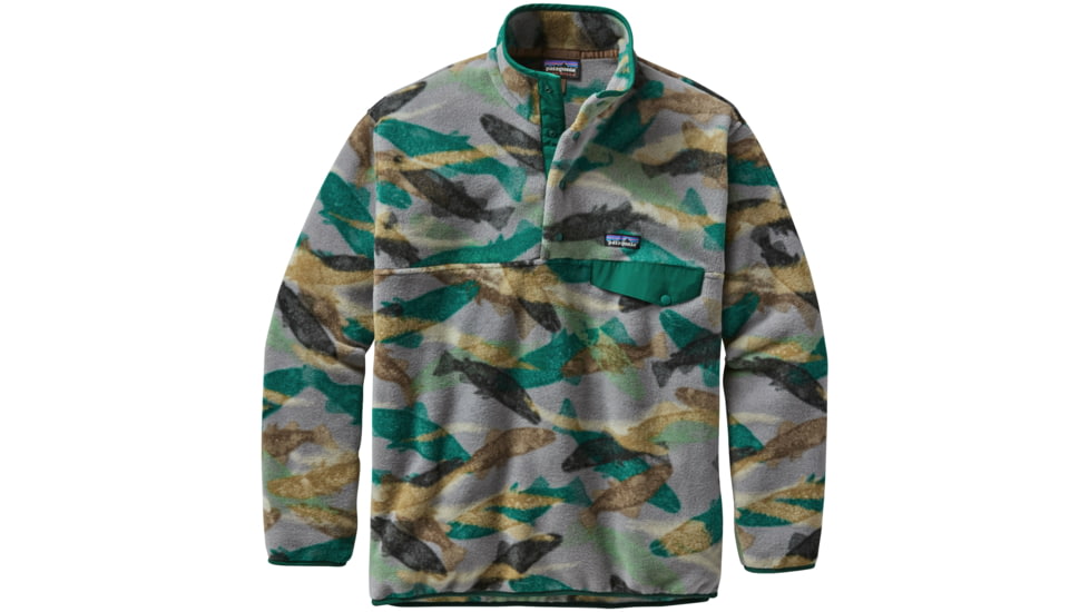Patagonia Lightweight Synchilla Snap-T Pullover - Men's-Small-Trout Trails/Legend Green