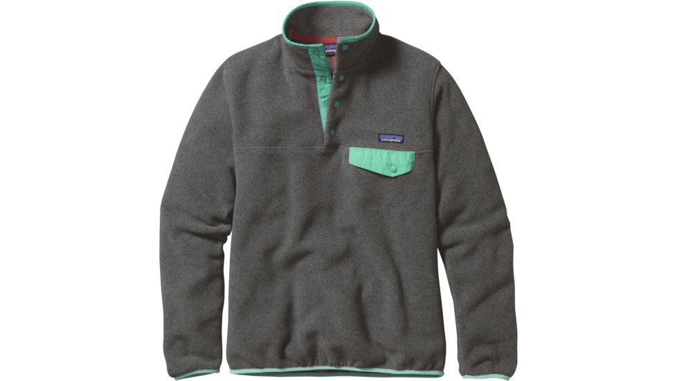 Patagonia Lightweight Synchilla Snap-T Pullover - Women's-Nickel/Galah Green-Medium