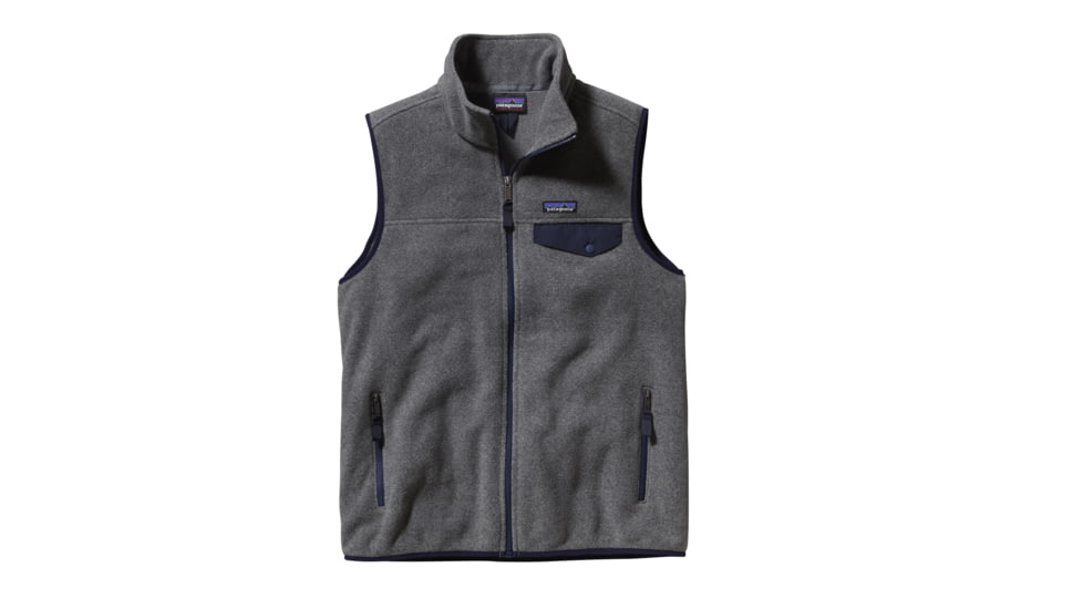 Patagonia Lightweight Synchilla Snap-T Vest - Men's-Nickel/Navy Blue-X-Small