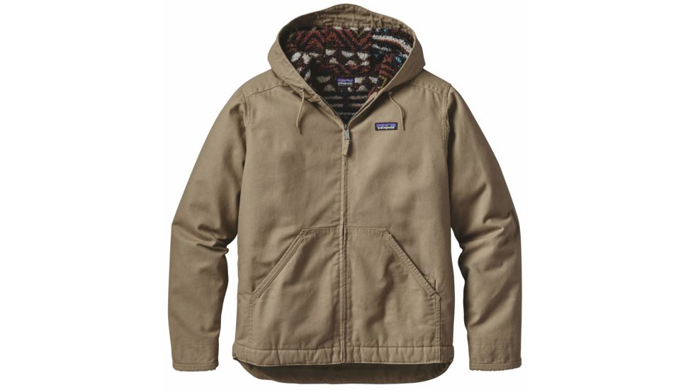 Patagonia Lined Canvas Hoody - Men's-Ash Tan/Saltillo Small/Cinder Red-XX-Large