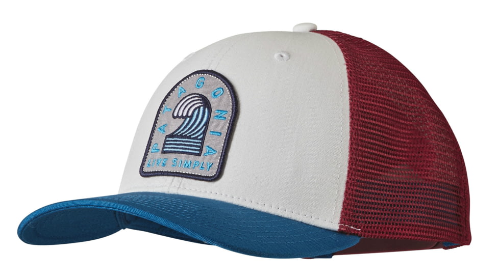 Live Simply Breaker Badge Trucker Hat - Mens-White