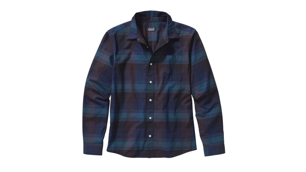 Patagonia Long Sleeve Fezzman Shirt - Mens-Wild lands/Navy Blue-Large