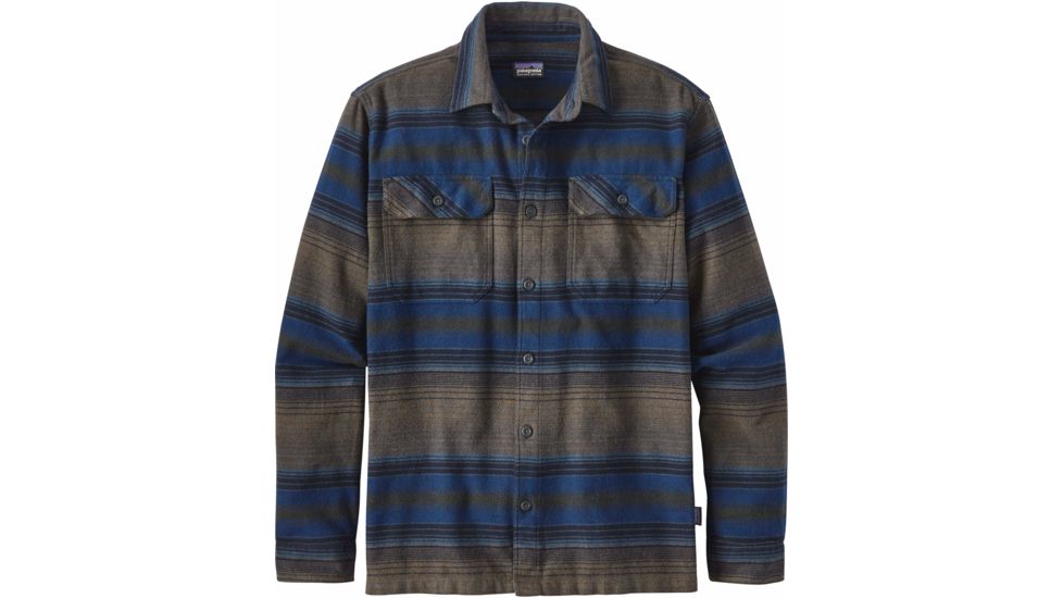Patagonia Long Sleeve Fjord Flannel Shirt - Men's-Blanket Stripe/Navy Blue-X-Small