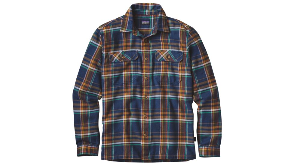 Patagonia Long Sleeve Fjord Flannel Shirt - Men's-Blue Ox/Navy Blue-X-Small