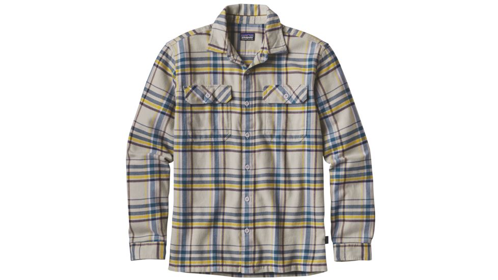 Patagonia Long Sleeve Fjord Flannel Shirt - Men's-Blue Ox/Tailored Grey-Medium