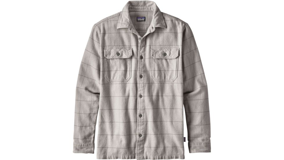 Patagonia Long Sleeve Fjord Flannel Shirt - Men's-Crafted Plaid/Tailored Grey-Small