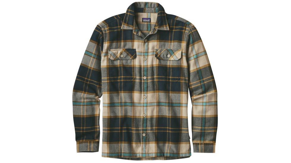 Patagonia Long Sleeve Fjord Flannel Shirt - Men's-Sugar Pine/El Cap Khaki-Large
