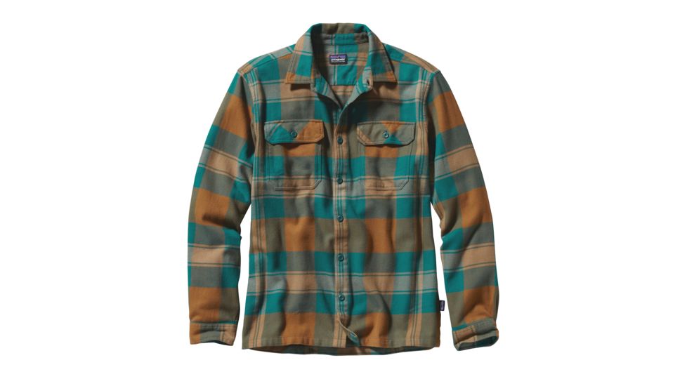 Patagonia Long Sleeve Fjord Flannel Shirt - Mens-Terrace/Arbor Green-Large