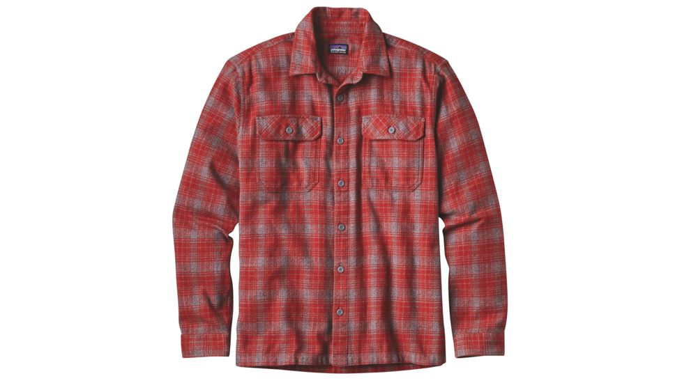 Patagonia Long Sleeve Fjord Flannel Shirt - Men's-Valley Oak/Ramble Red-X-Large