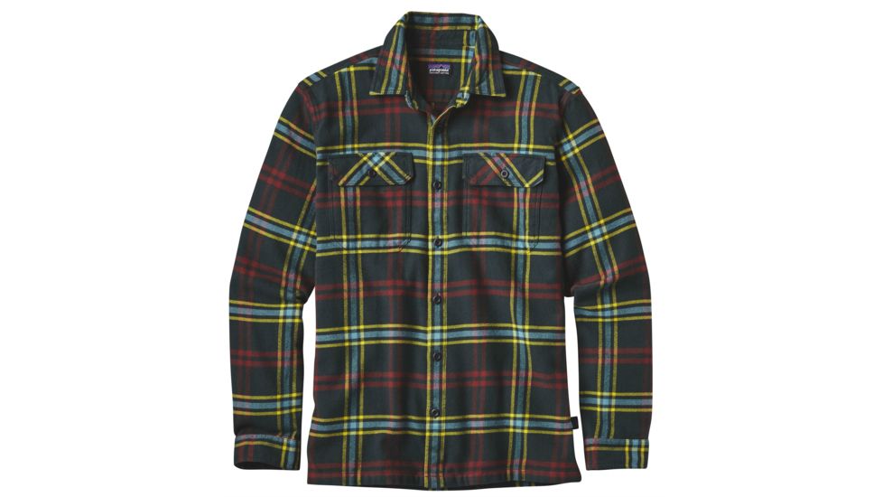 Patagonia Long Sleeve Fjord Flannel Shirt - Men's-Windrow/Carbon-Large