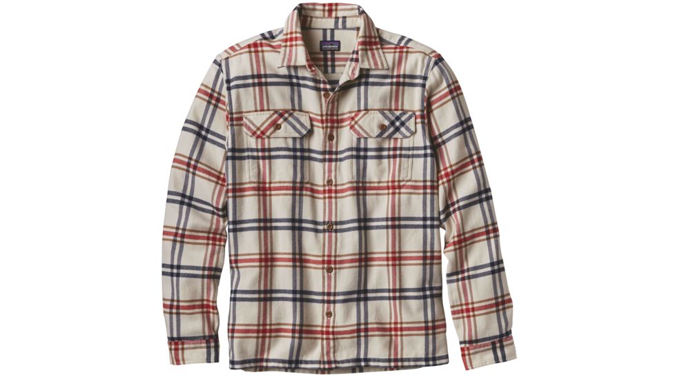 Patagonia Long Sleeve Fjord Flannel Shirt - Men's-Windrow/Toasted White-Medium